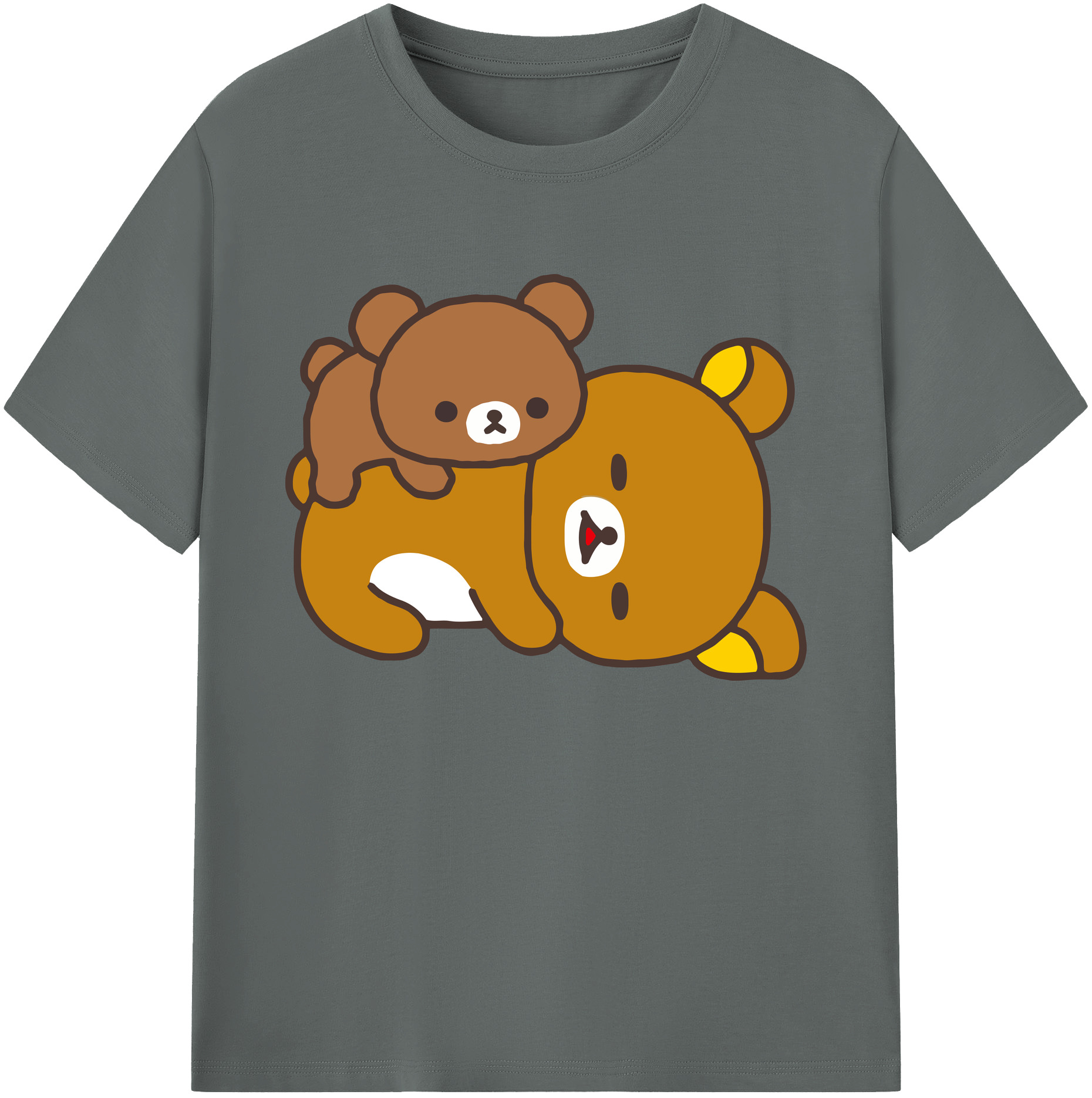 （画像用） リラックマ リラックマ キイロイトリ Rilakkuma Korilakkuma Kiiroitori 綿100％ メンズ半袖Tシャツ｜肌触りやわらか＆通気性